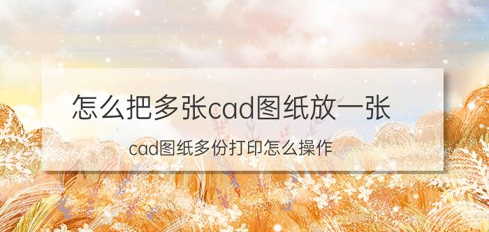 怎么把多张cad图纸放一张 cad图纸多份打印怎么操作？